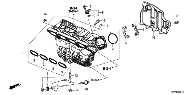 2015 Honda CR-V Manifold Complete, Int Diagram for 17100-5LA-A01