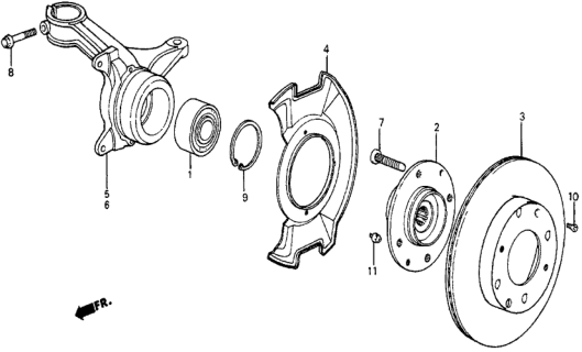 1987 Honda Civic Knuckle, Driver Side Diagram for 51216-SD9-930