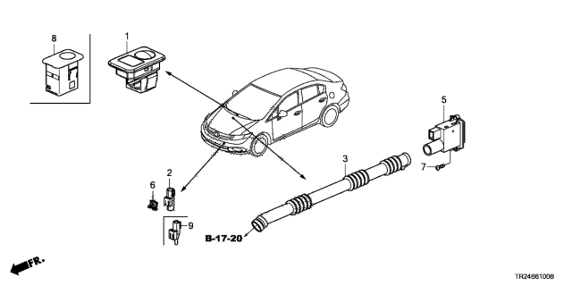2013 Honda Civic Clip, Ambient Sensor Diagram for 91555-TR0-A01