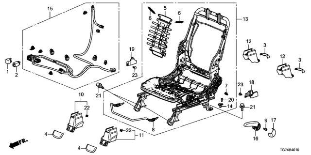 2016 Honda Pilot Front Seat Components (Driver Side) Diagram