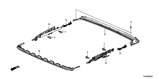 2016 Honda Fit Roof Slide Components Diagram