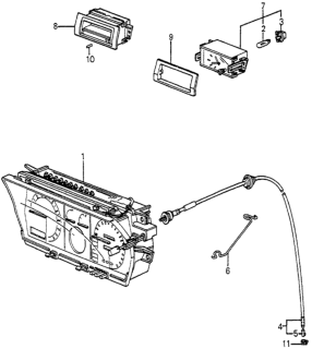 1985 Honda Accord Cable Assembly, Speedometer Diagram for 37230-SA5-624