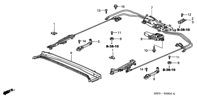 2003 Honda Civic Roof Slide Components Diagram