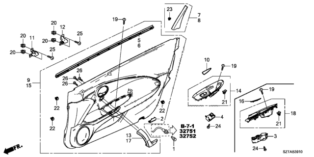 2015 Honda CR-Z Grip, L. *NH893L* (BLACK PURE METALLIC) Diagram for 83580-SZT-G11ZB