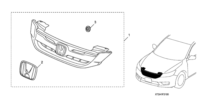 2014 Honda Accord Front Grille Trim Diagram