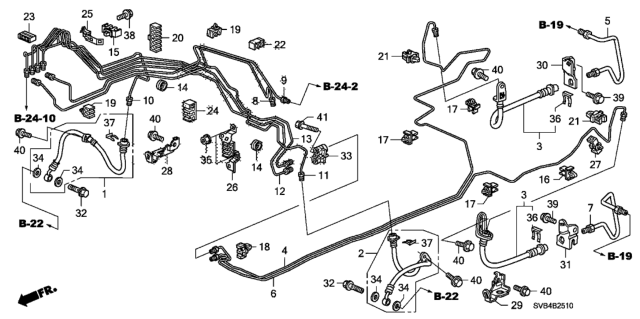 2011 Honda Civic Brake Lines (ABS) (Drum) Diagram