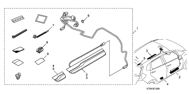 2015 Honda Fit Garnish, Door Sill (Illuminated) Diagram for 08E12-T5A-100