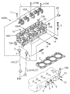 1994 Honda Passport Cylinder Head Assembly Diagram for 8-97070-595-0