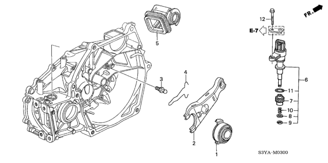 2006 Honda Insight Boot, Release Fork Diagram for 22841-PHR-000
