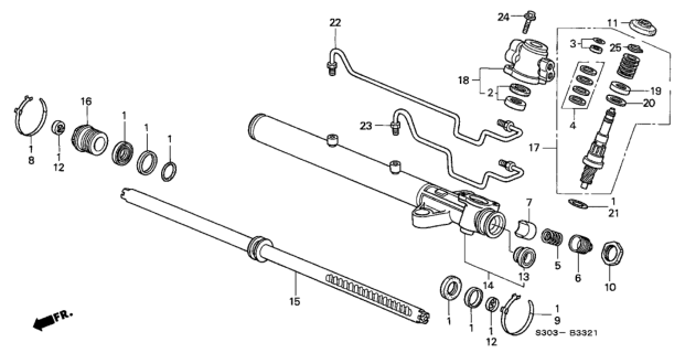 1999 Honda Prelude Pipe B, Cylinder Diagram for 53671-S30-A02