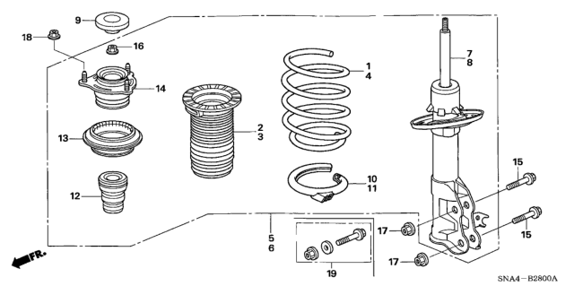 2007 Honda Civic Spring, Left Front Diagram for 51406-SNX-A02