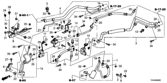 2019 Honda Clarity Electric Pipe, Cond (Inner) Diagram for 80320-TRV-A01