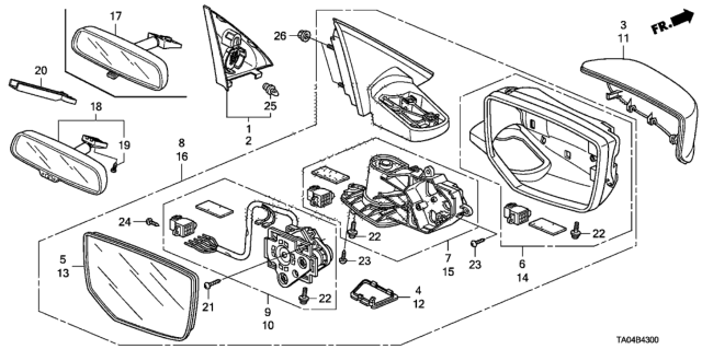 2010 Honda Accord Cap, Driver Side Skull (Dark Cherry Pearl) Diagram for 76251-TA0-A01ZN