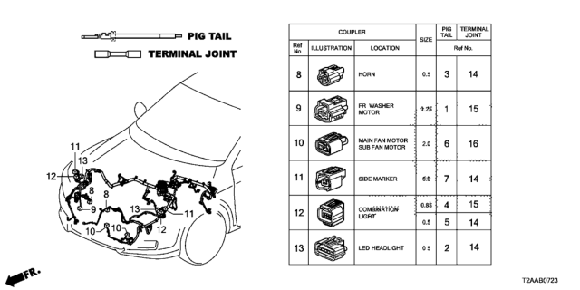 2017 Honda Accord Connector, Waterproof (6P 040F) (5 Pieces) Diagram for 04321-TY2-306