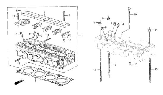 1985 Honda CRX Cylinder Head Assembly Diagram for 12100-PE1-720