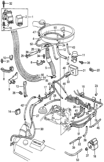 1981 Honda Prelude Clamp B, Air Jet Control Tube Diagram for 17337-671-820