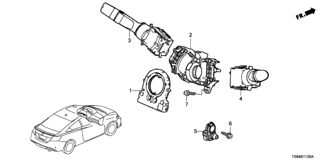 2012 Honda Civic Switch, Body Diagram for 35251-TR0-B01