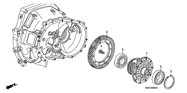 2010 Honda Civic MT Differential (1.8L) Diagram