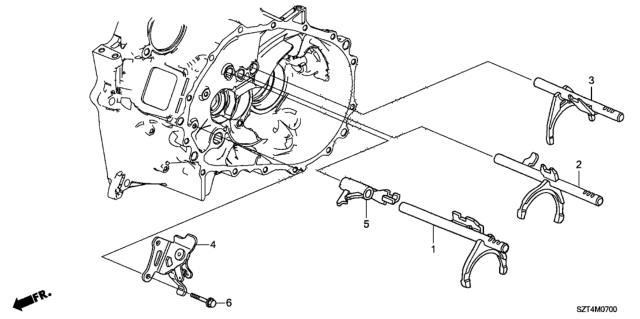 2011 Honda CR-Z Fork, Third-Fourth Gearshift Diagram for 24210-RPH-010