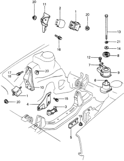 1982 Honda Civic Rubber, Engine Mounting Insulator Diagram for 50811-SA0-980