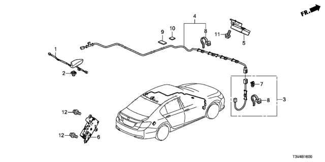 2014 Honda Accord Sub-Feeder, Telematics Diagram for 39156-T3V-A01