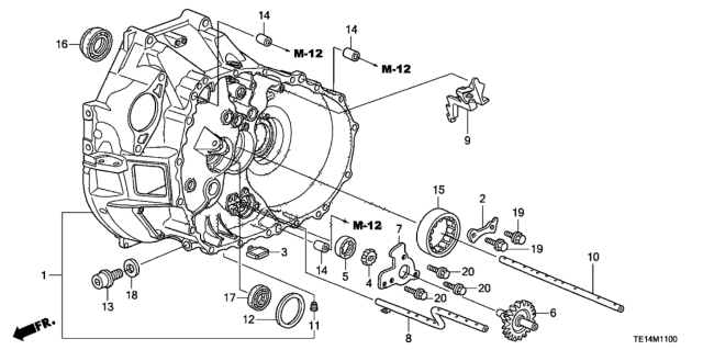 2012 Honda Accord MT Clutch Case (V6) Diagram