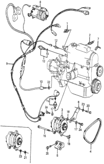 1983 Honda Accord Starter - Alternator - Sensor Diagram
