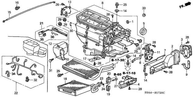 2003 Honda CR-V Heater Unit Diagram