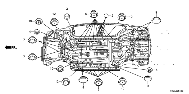 2013 Honda Civic Plug, Hole (25MM) Diagram for 90825-SNH-C01