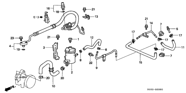 2000 Honda Civic P.S. Pipe Diagram