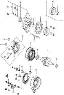 1981 Honda Accord Alternator Components Diagram