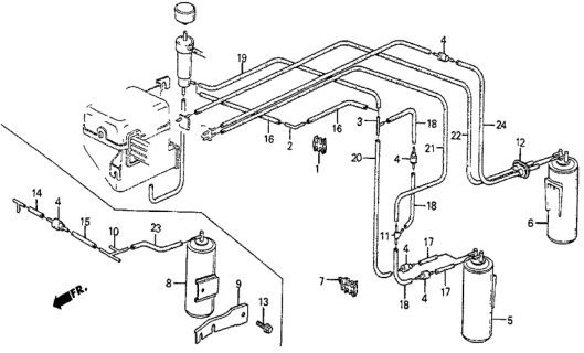 1987 Honda Prelude Clamp, Tube Diagram for 36353-PC7-661