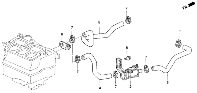 1997 Honda Odyssey Hose A, Water Inlet Diagram for 79721-SX0-000