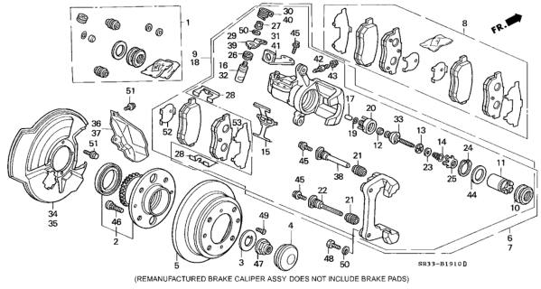 1993 Honda Civic Retainer Diagram for 43244-SD2-931