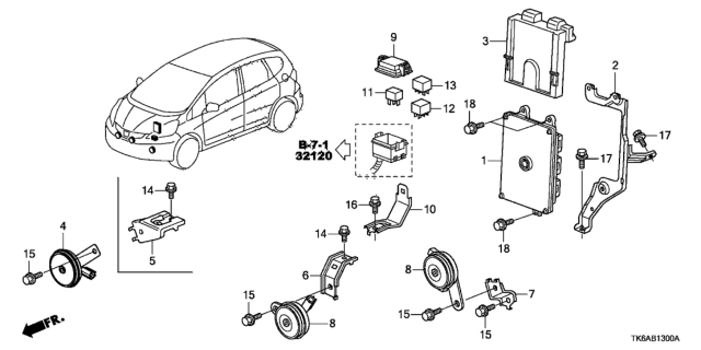 2013 Honda Fit Control Module, Engine Diagram for 37820-RP3-A43