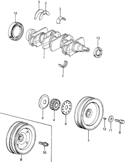 1980 Honda Civic Crankshaft Diagram for 13310-PA0-000
