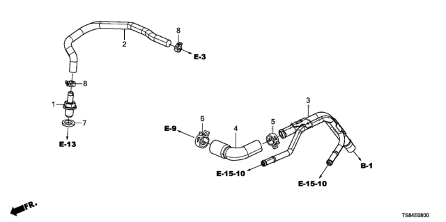2015 Honda Civic Breather Tube (1.8L) Diagram