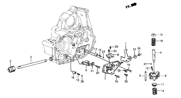 1987 Honda Civic Fork, Reverse Shift Diagram for 24231-657-010