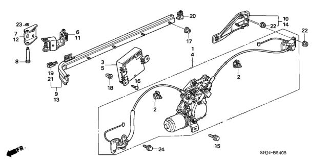 2009 Honda Odyssey Male Assy., L. Slide Door Center Roller Diagram for 72561-SHJ-A21