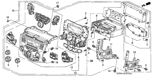 2004 Honda Accord Module Assy., Center *NH482L* (UA BLACK METALLIC) Diagram for 39050-SDN-A01ZA