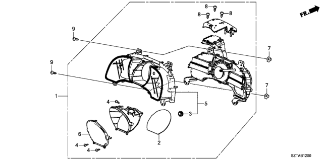 2015 Honda CR-Z Meter Assembly, Combination Diagram for 78100-SZT-A13