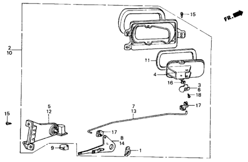 1984 Honda Civic Rod, L. Side Vent Diagram for 64446-SB4-670