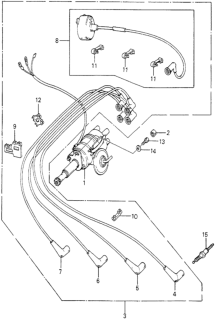 1981 Honda Accord Wire, Ignition Center Diagram for 32723-PA6-010