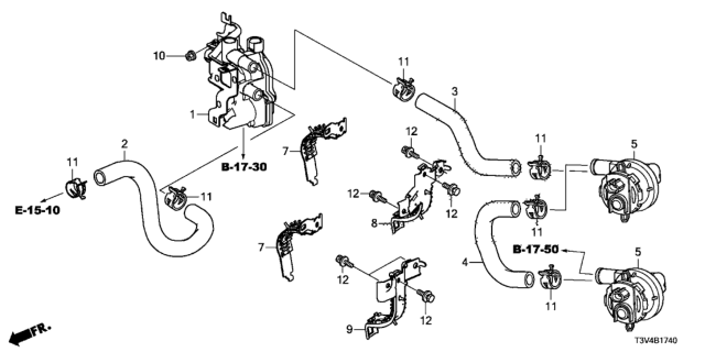 2014 Honda Accord Stay Assy., Water Pump (A) Diagram for 79972-T3V-A00