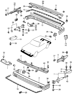 1982 Honda Civic Apron, RR. Bumper Diagram for 84141-SA3-010