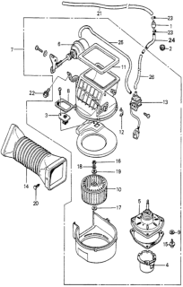 1980 Honda Accord Resistor, Heater Diagram for 39473-692-013