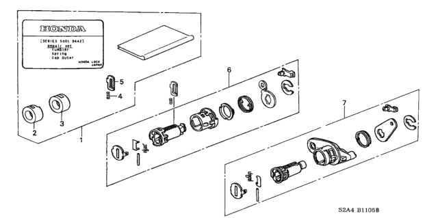 2002 Honda S2000 Key Cylinder Kit Diagram