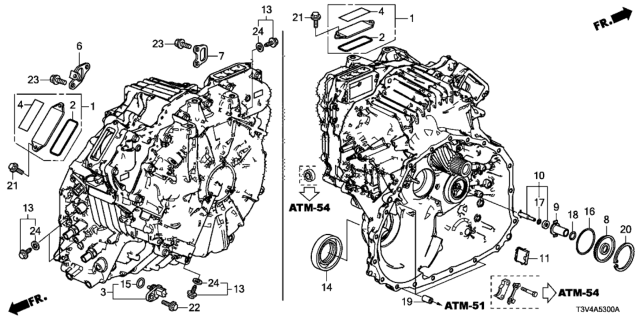 2014 Honda Accord AT Motor Components (E-CVT) Diagram