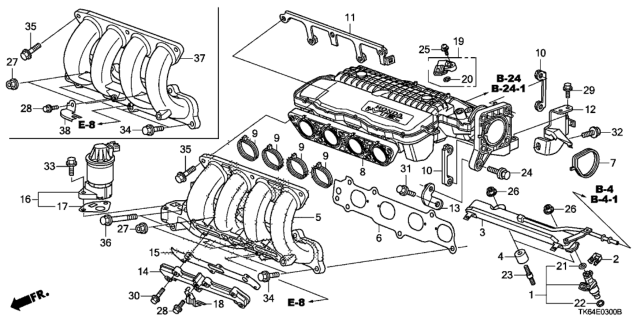 2011 Honda Fit Stay A, In. Manifold Diagram for 17132-RB0-000