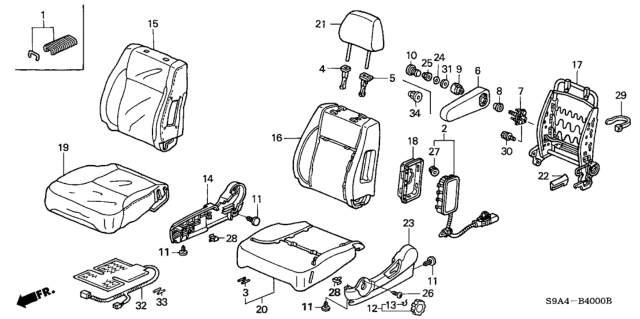 2004 Honda CR-V Pad Assembly, Left Front Seat Cushion Diagram for 81532-S9A-A01